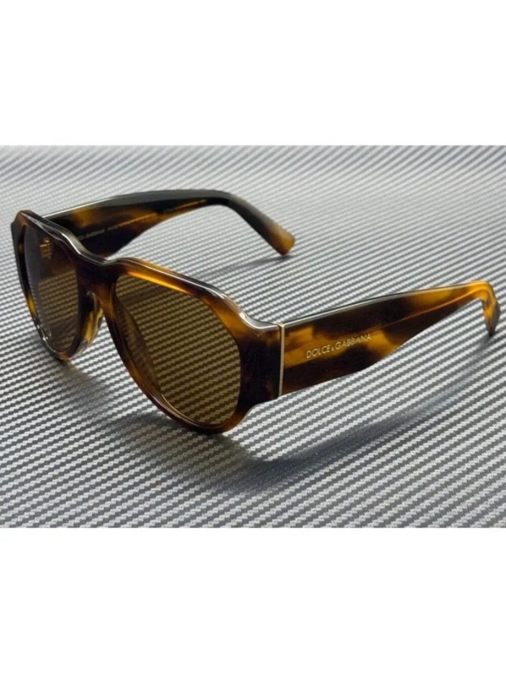 New Dolce & Gabbana Men Striped Brown Sunglasses 58-18-140